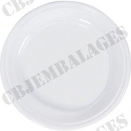 Assiette blanche plastique 22 cm /100 pièce