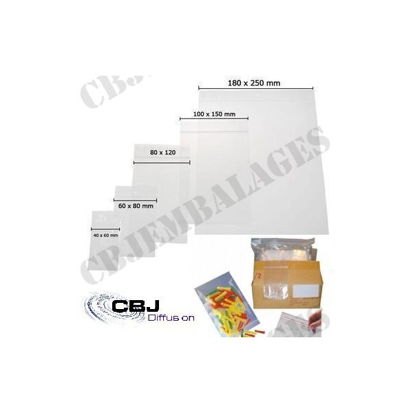 100 sachets ZIP 400 x 400 mm - CBJ Emballages