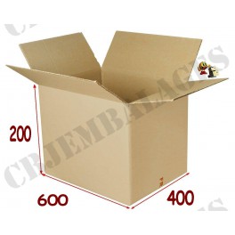 600 x 400 x 200 mm DD Caisse carton (vendu par paquet de 10)