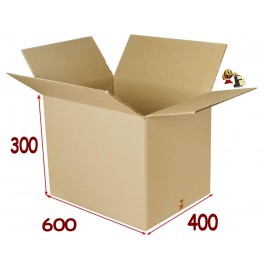 600 x 400 x 300 mm DD Caisse carton (vendu par paquet de 10)