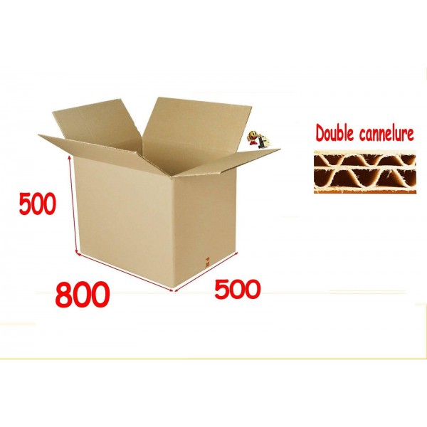 Carton déménagement 50 pièces GRAND Carton 600 x 400 x 500 mm 1