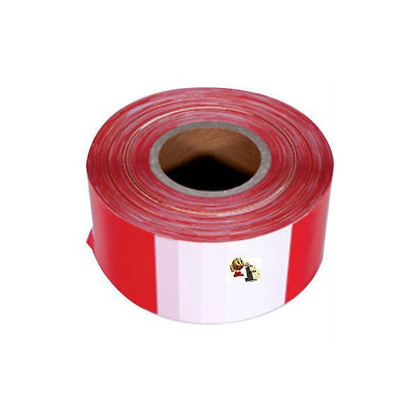Ruban de signalisation Rubalise plastique blanc rouge 50 x 100 Mètres - CBJ  Emballages