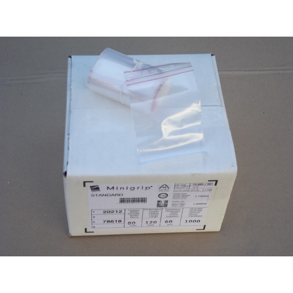 100 Sachets fermeture ZIP MINIGRIP® 60 µ 120 x 180 mm (2 paquets de 50) -  CBJ Emballages