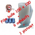 Rouleau Bulle 100 cm x 100ML + 6 adhésifs + 1 devidoir